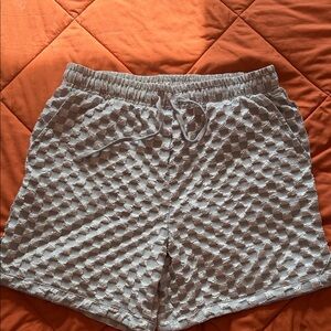 Fashion Nova Textured White Athletic Shorts